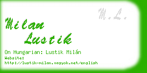 milan lustik business card